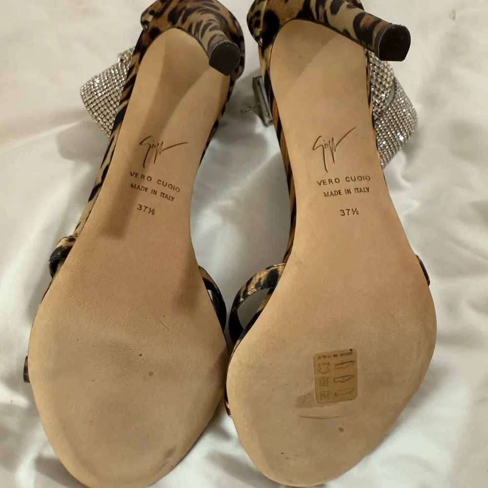 Giuseppe Zanotti Brown and Silver Heels with Stiletto Design NWOT - Picture 5 of 5